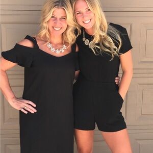Banana Republic black romper with pockets
